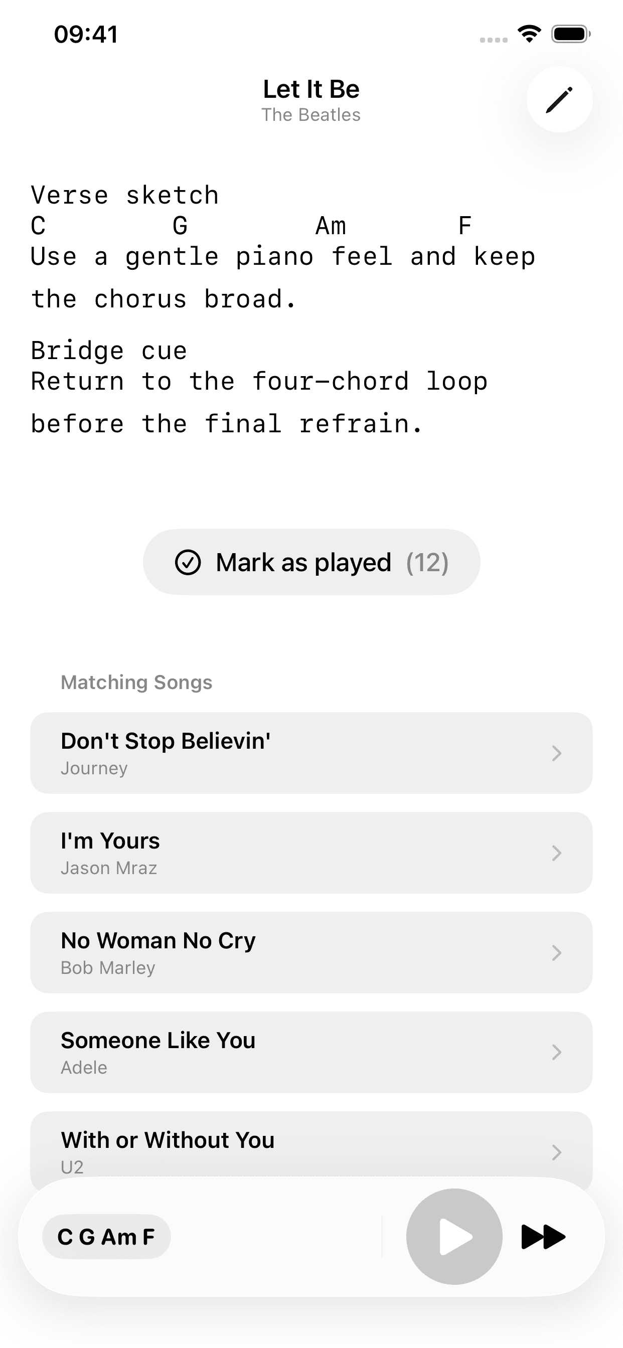 Song detail