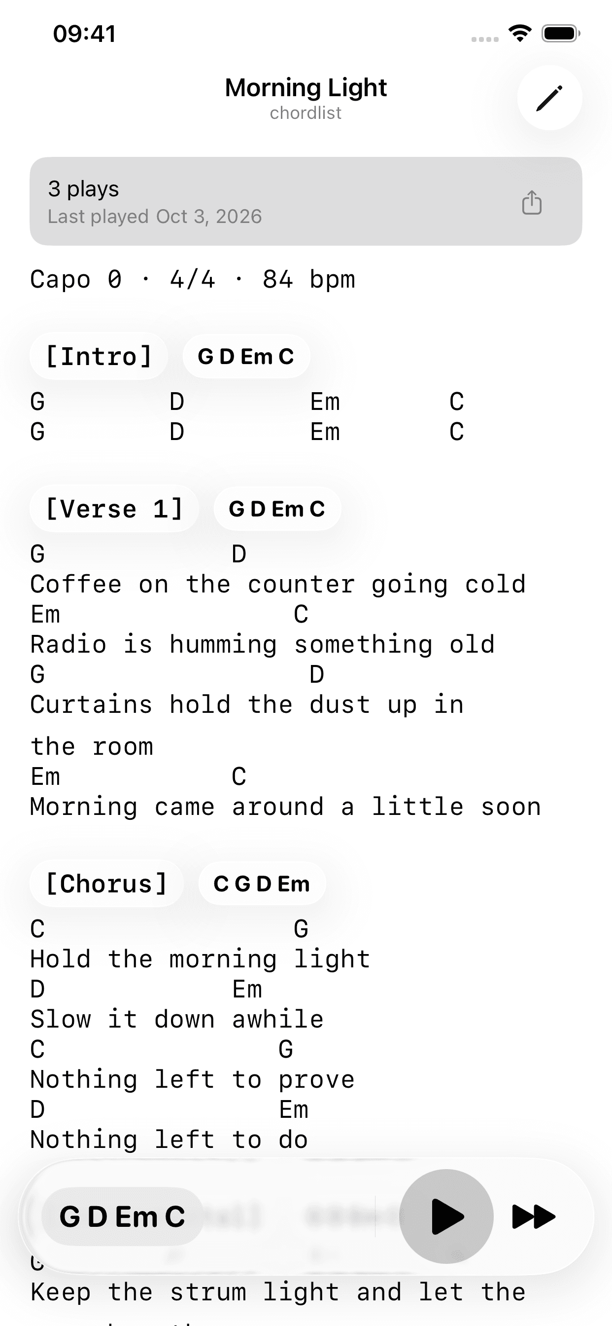 Song detail