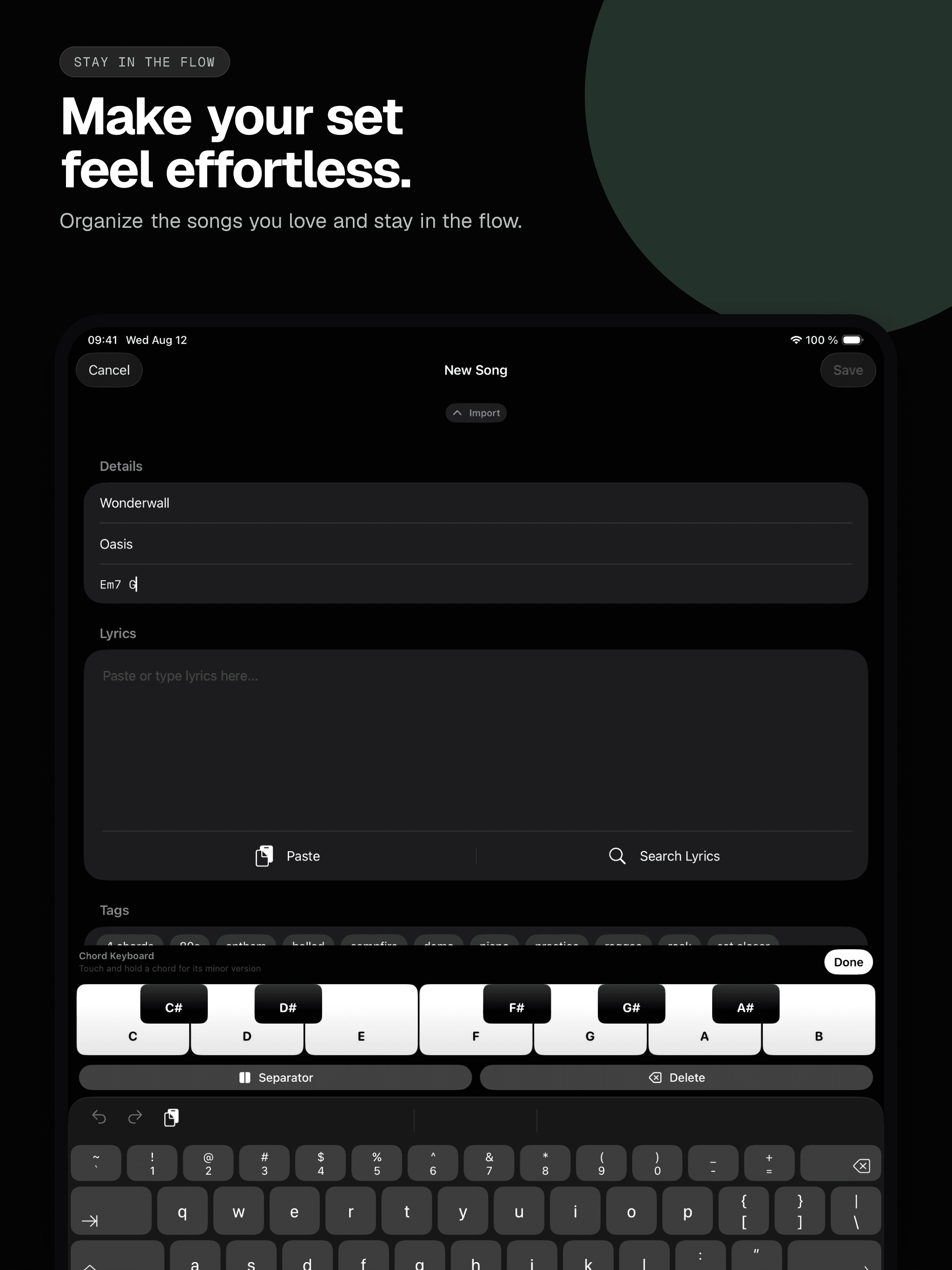05 · Make your set feel effortless., from the classic 13-inch iPad App Store screenshot set.